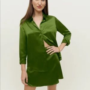 EUC reformation benson silk skirt